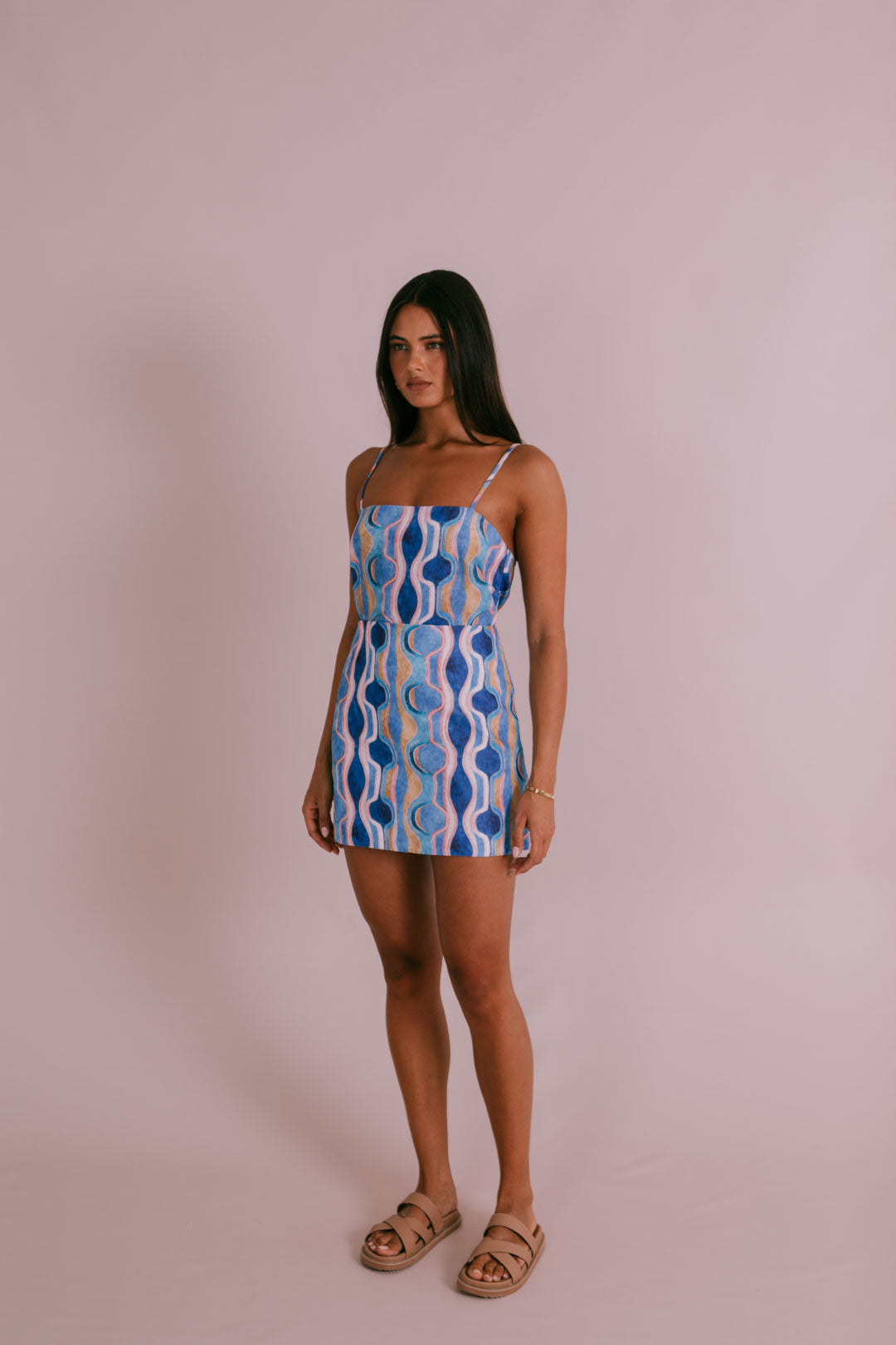 Rhodes Mini Skirt - Greece Print