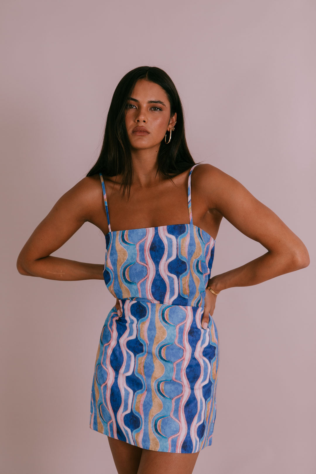 Rhodes Mini Skirt - Greece Print