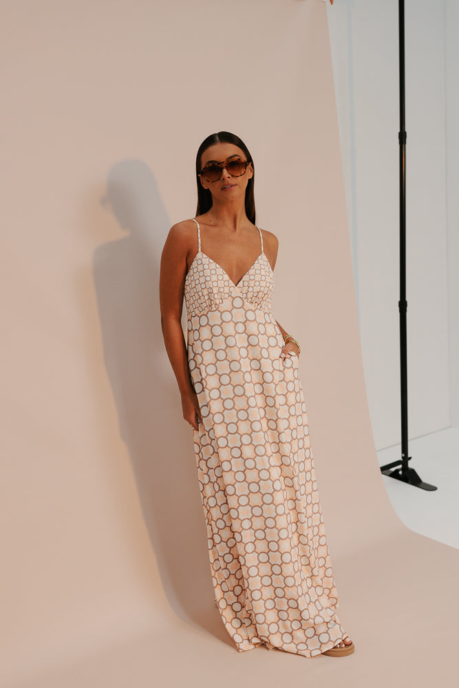 Aries Maxi Dress - Sienna Tile Print