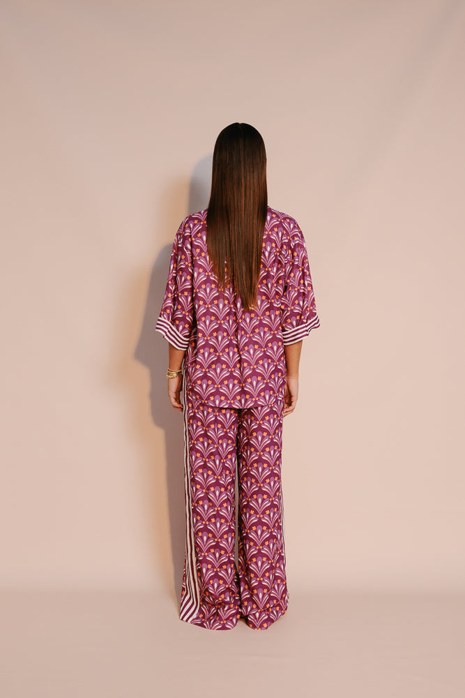 Claude Shirt - Bloom Plum Print