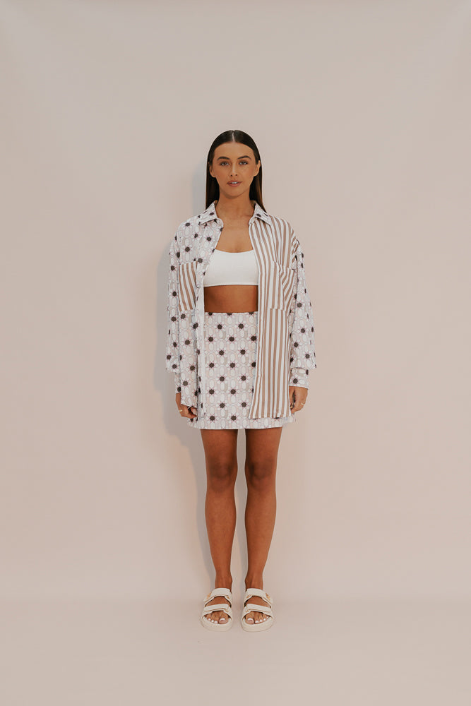 Heron Shirt - Sable Print