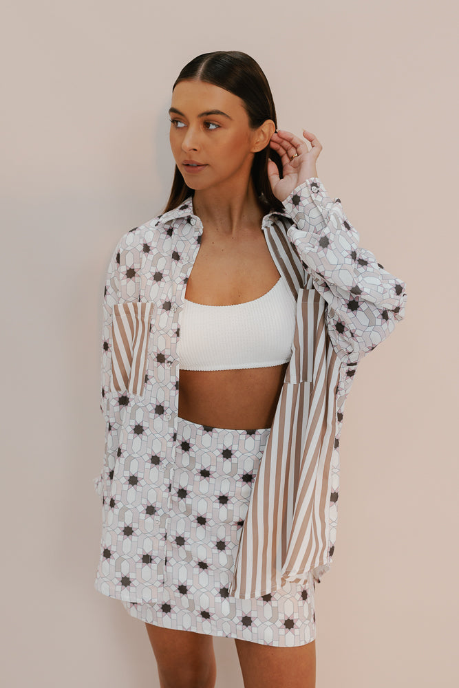 Heron Shirt - Sable Print