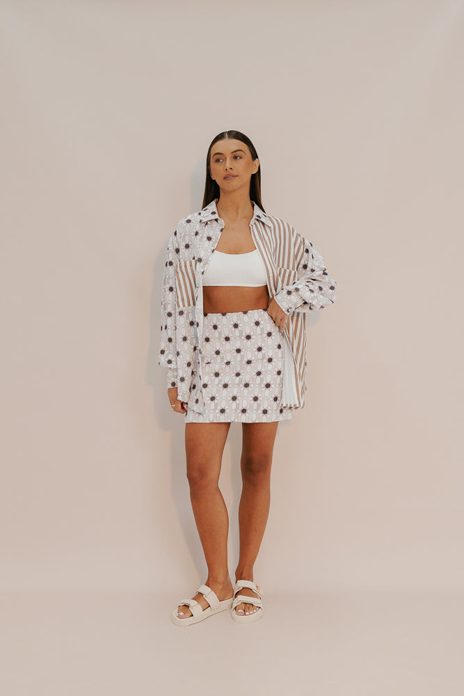 Heron Shirt - Sable Print