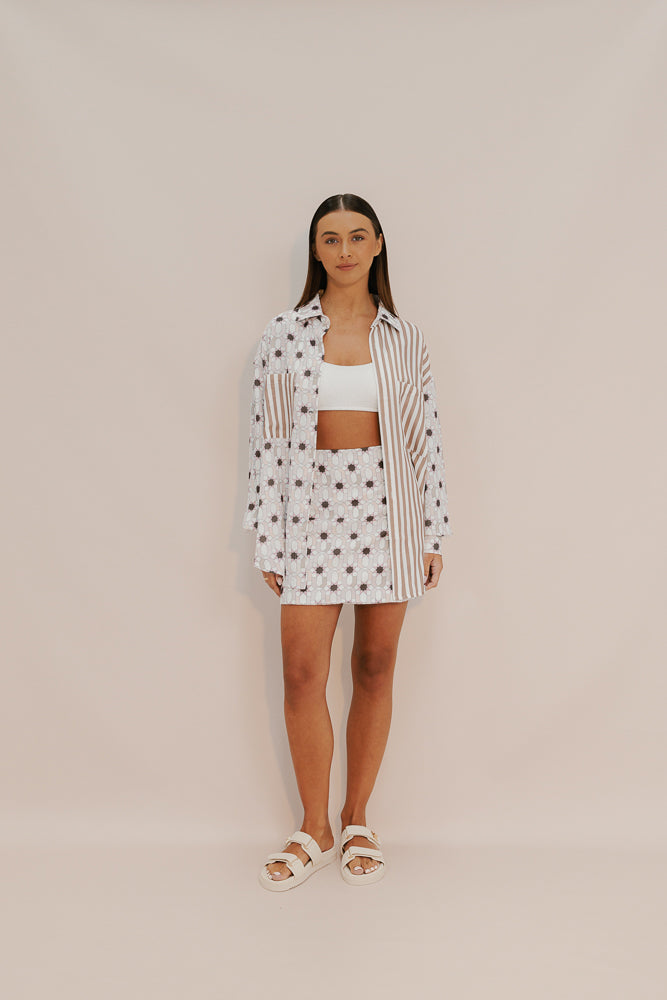 Heron Shirt - Sable Print