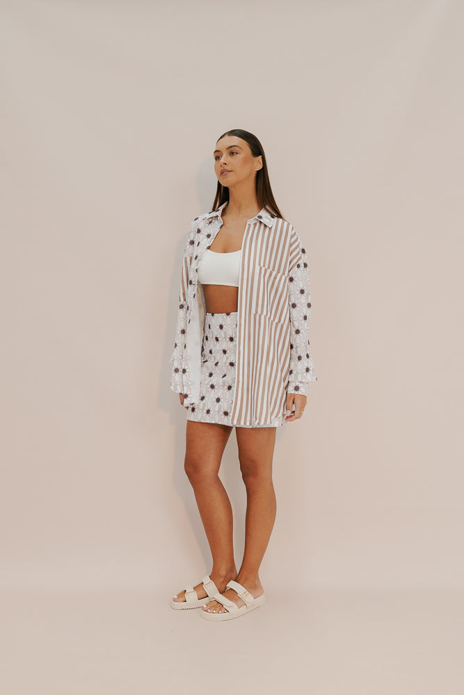 Heron Shirt - Sable Print