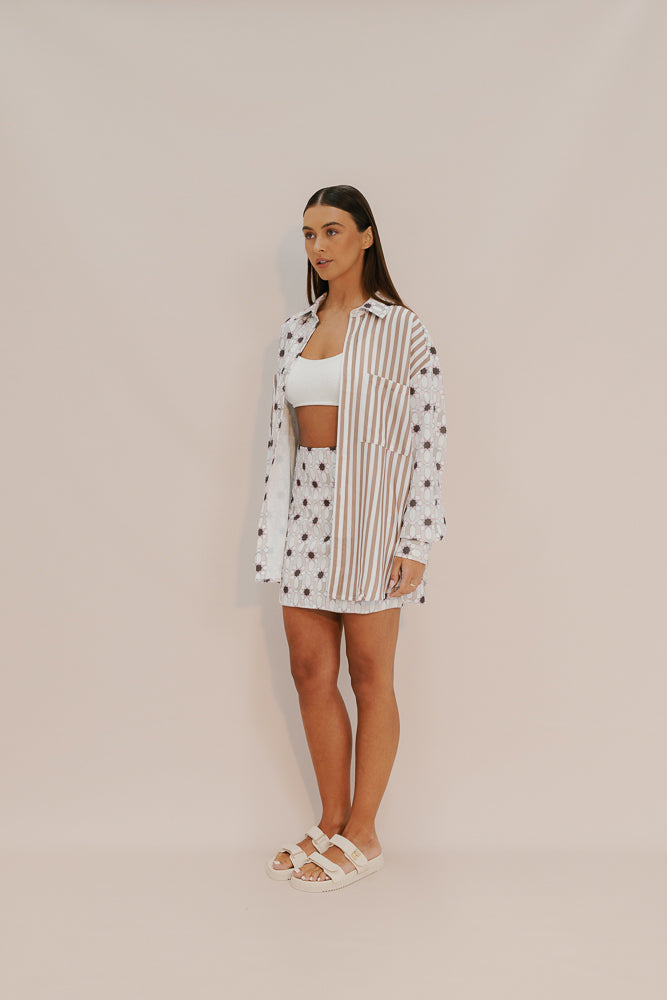 Heron Shirt - Sable Print