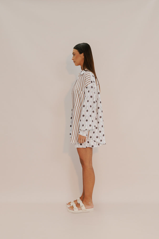 Heron Shirt - Sable Print