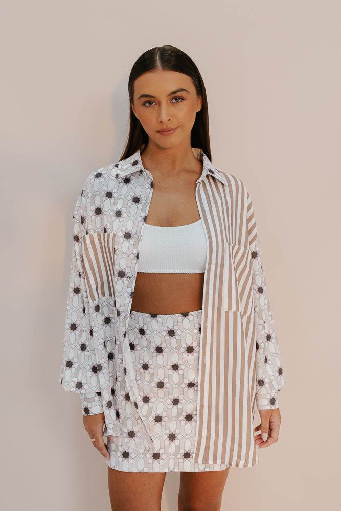 Heron Shirt - Sable Print