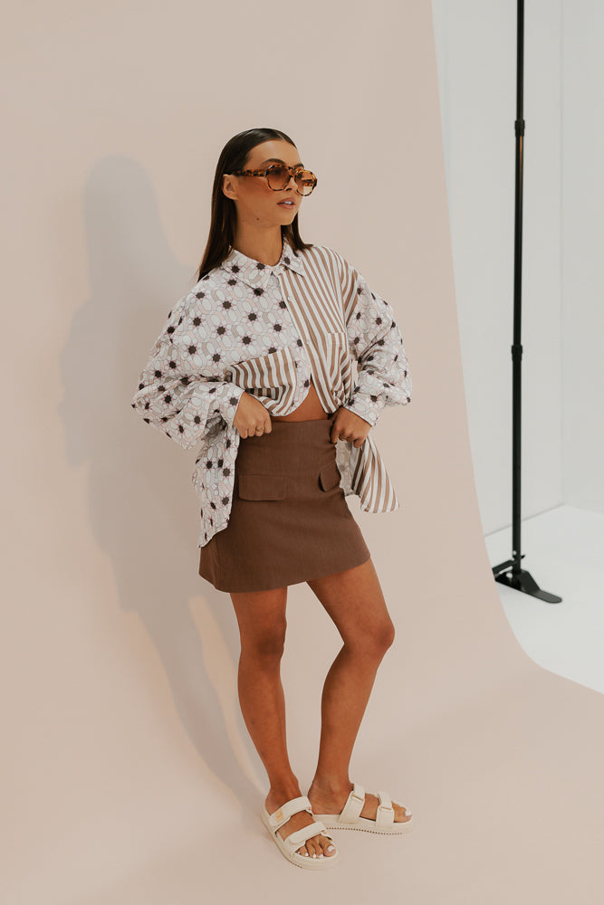 Lark Mini Skirt - Chocolate