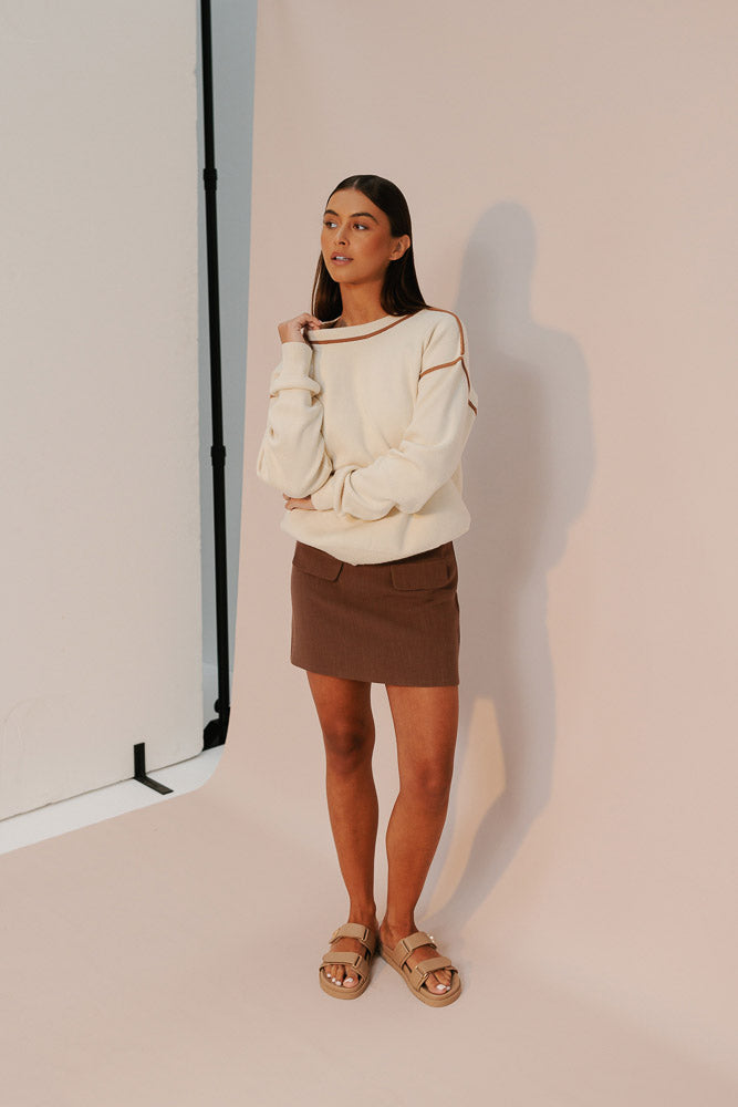 Lark Mini Skirt - Chocolate