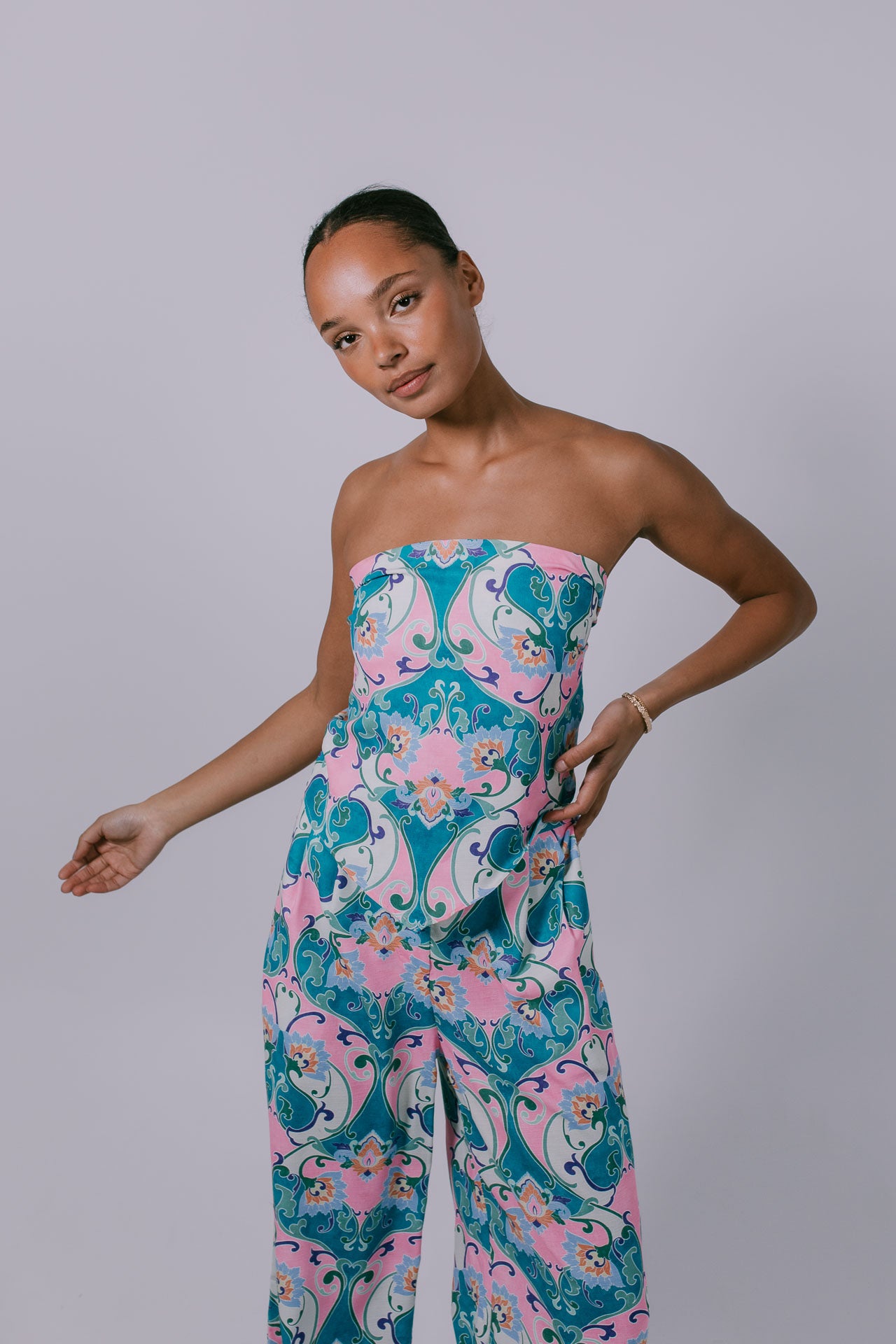 Xyra Scarf Top - Charm Print