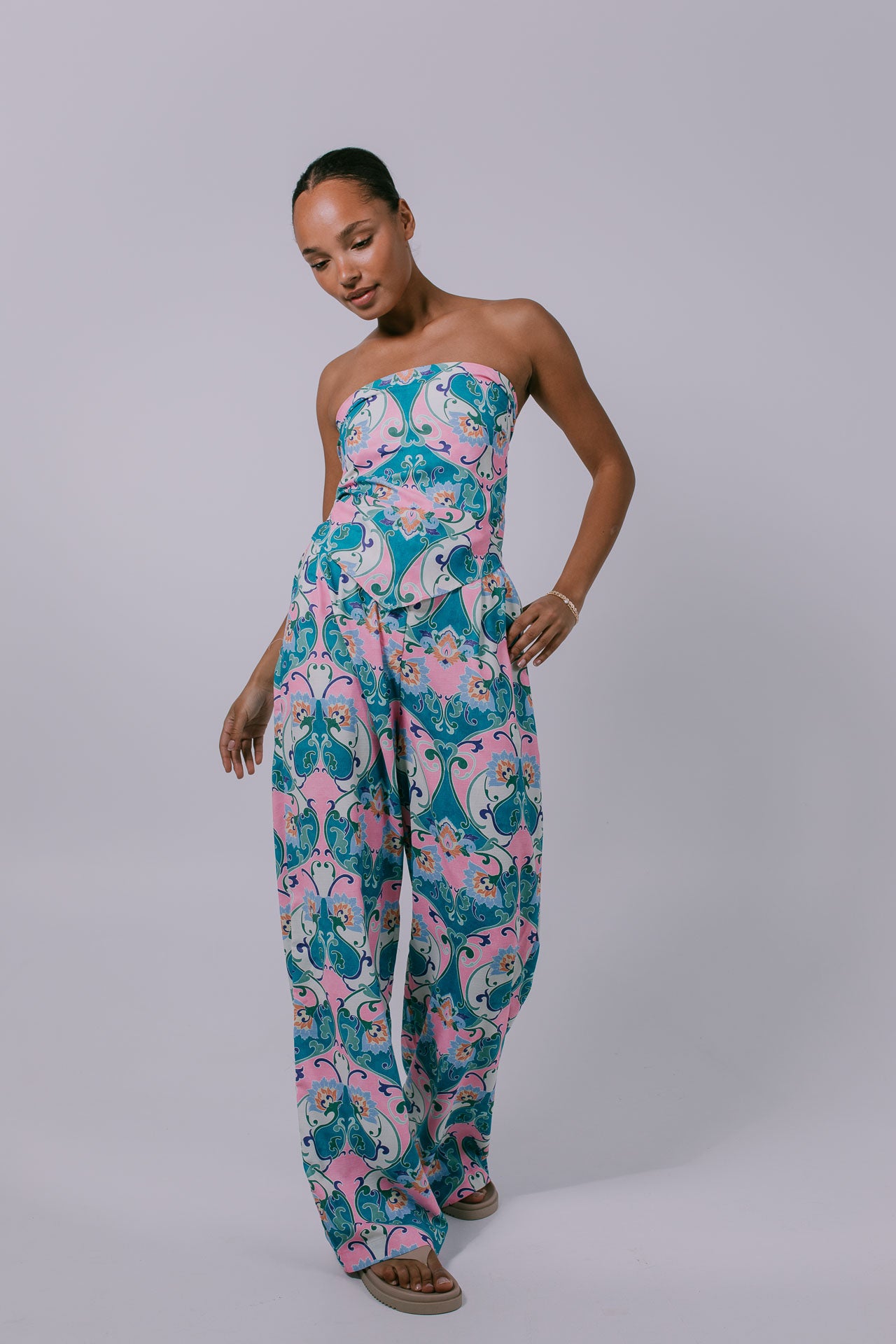 Xyra Scarf Top - Charm Print