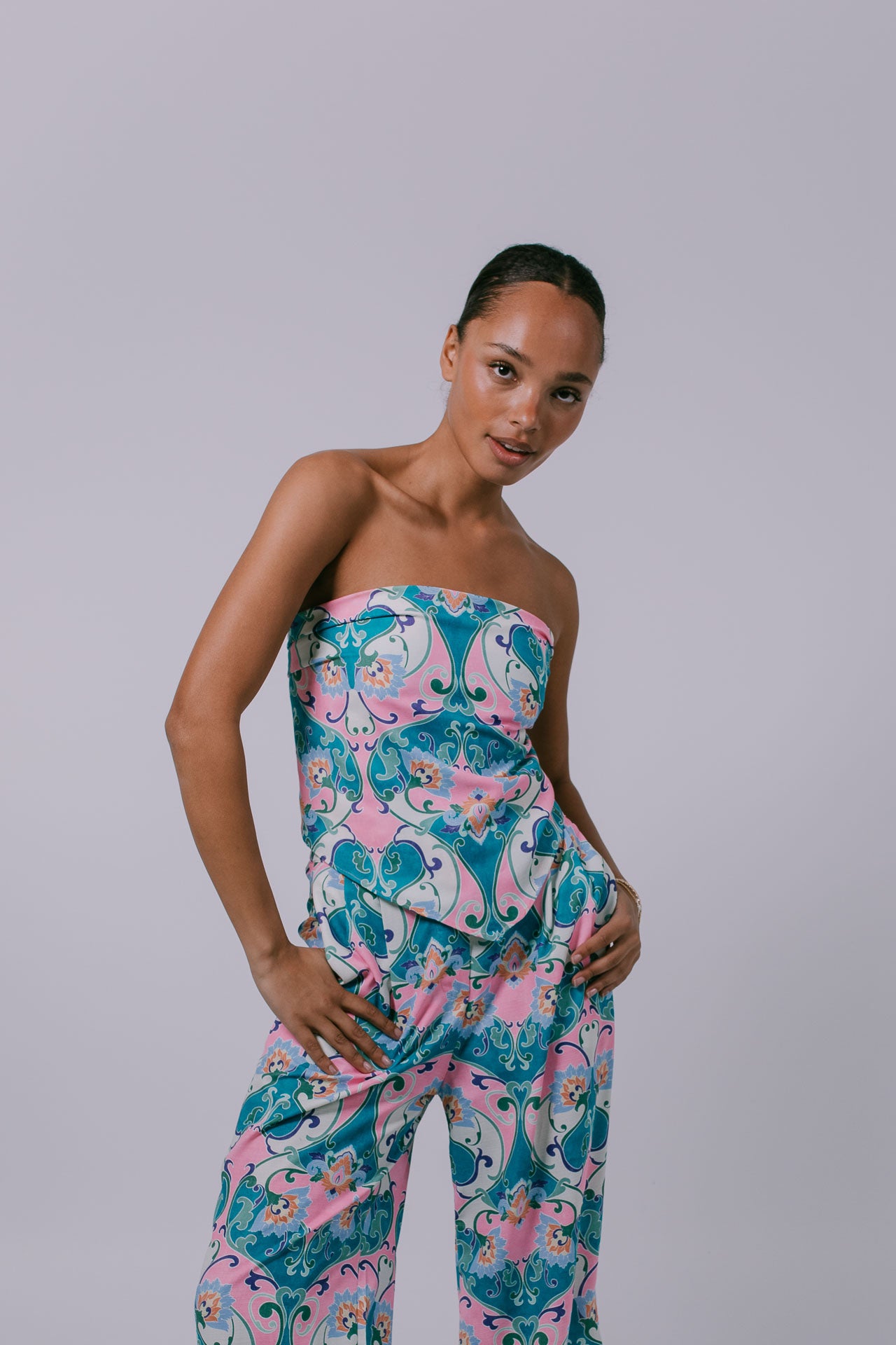 Xyra Scarf Top - Charm Print