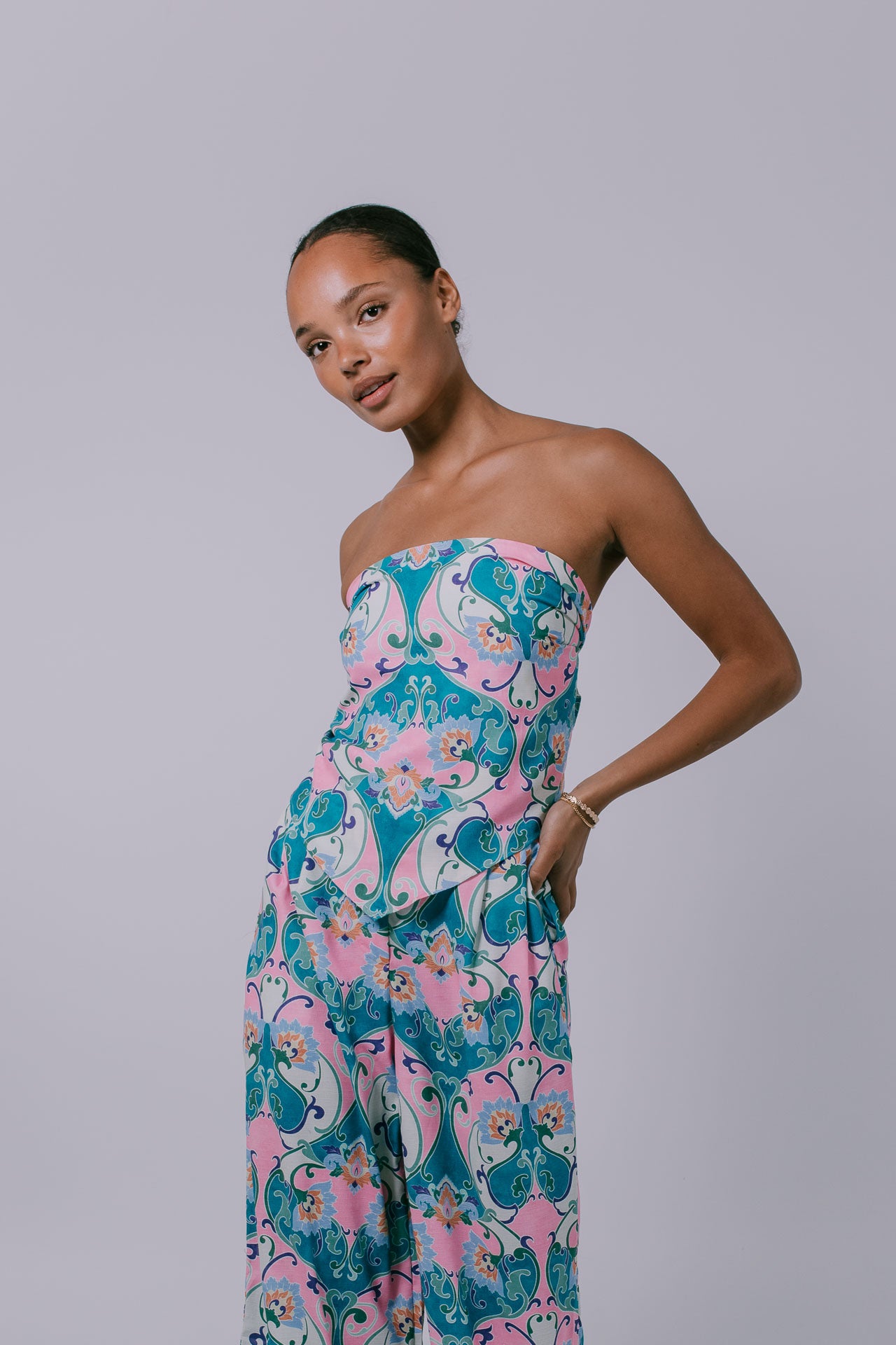 Xyra Scarf Top - Charm Print