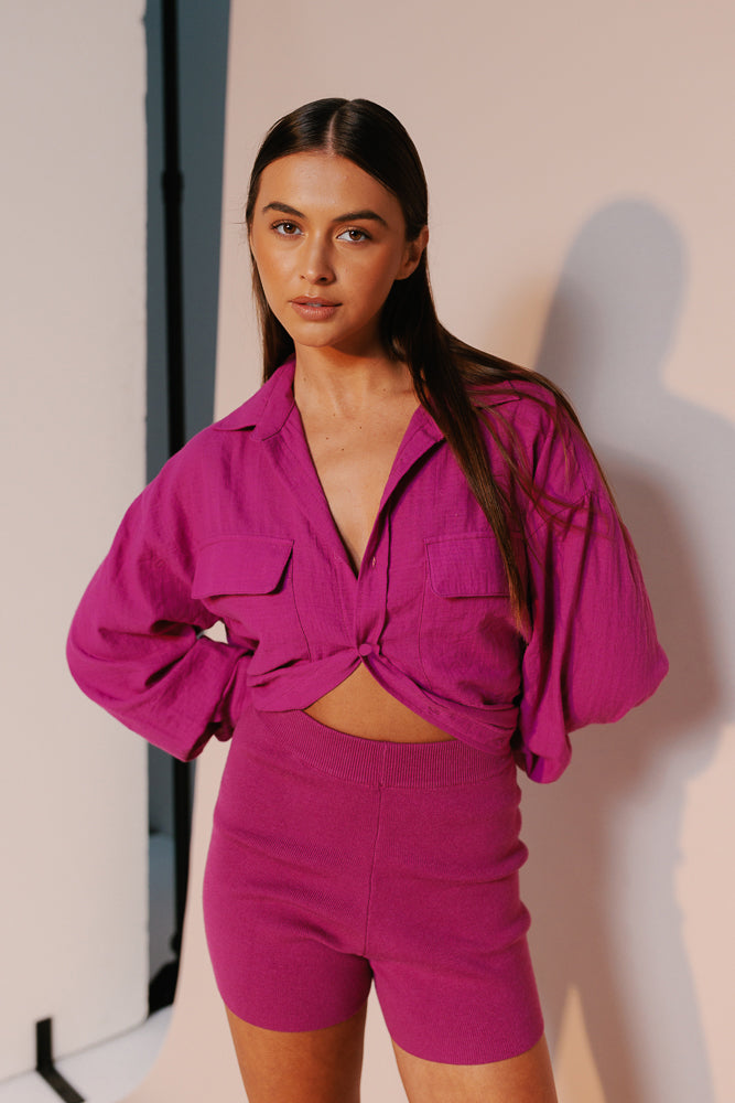 Rosette Shirt - Magenta