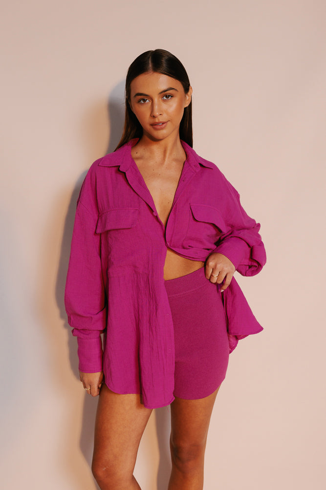 Rosette Shirt - Magenta