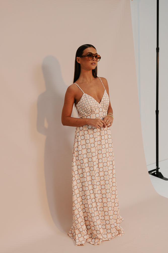 Aries Maxi Dress - Sienna Tile Print