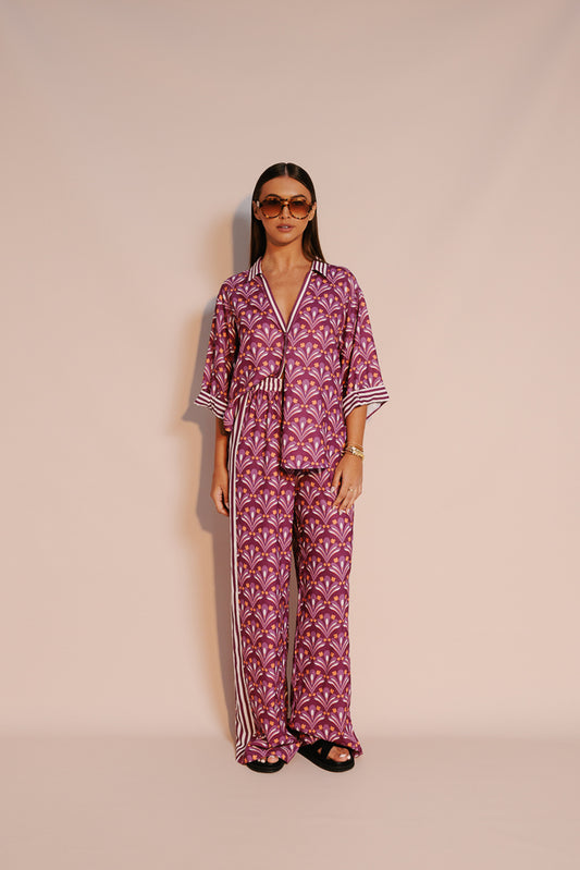 Claude Shirt - Bloom Plum Print