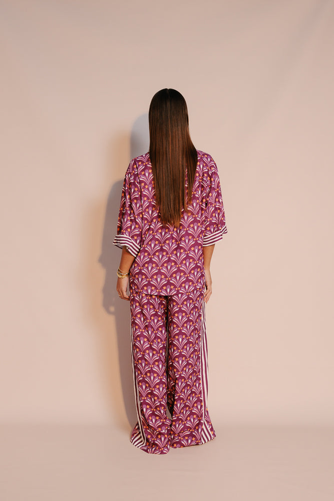 Claude Shirt - Bloom Plum Print