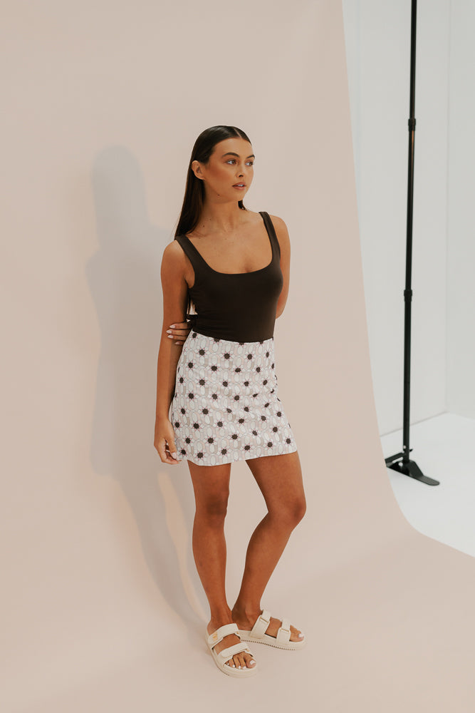 Daintree Mini Skirt - Sable Print