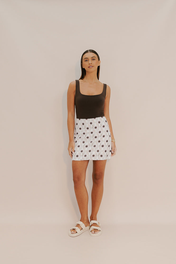 Daintree Mini Skirt - Sable Print