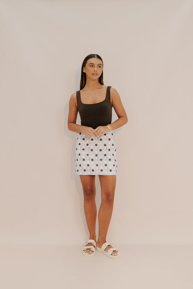 Daintree Mini Skirt - Sable Print