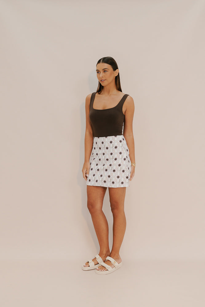 Daintree Mini Skirt - Sable Print