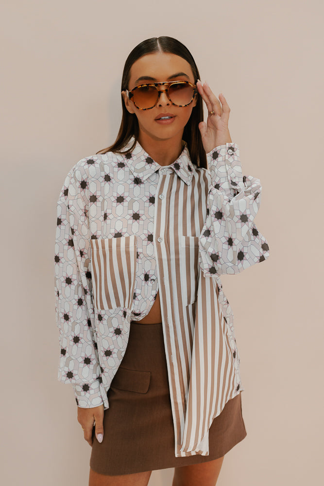 Heron Shirt - Sable Print