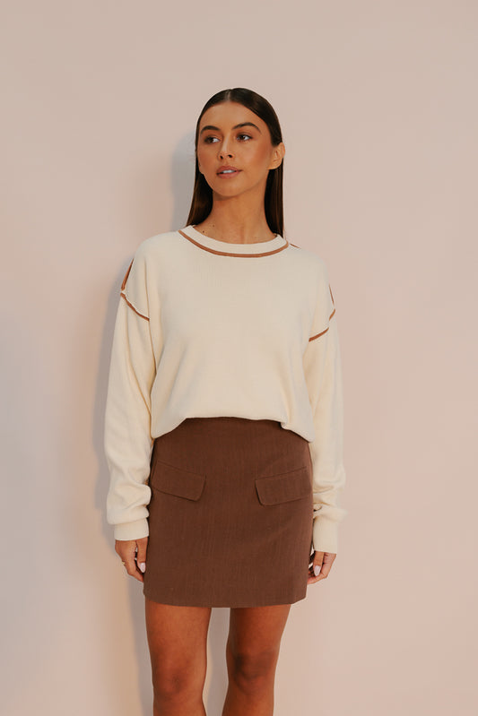 Lark Mini Skirt - Chocolate