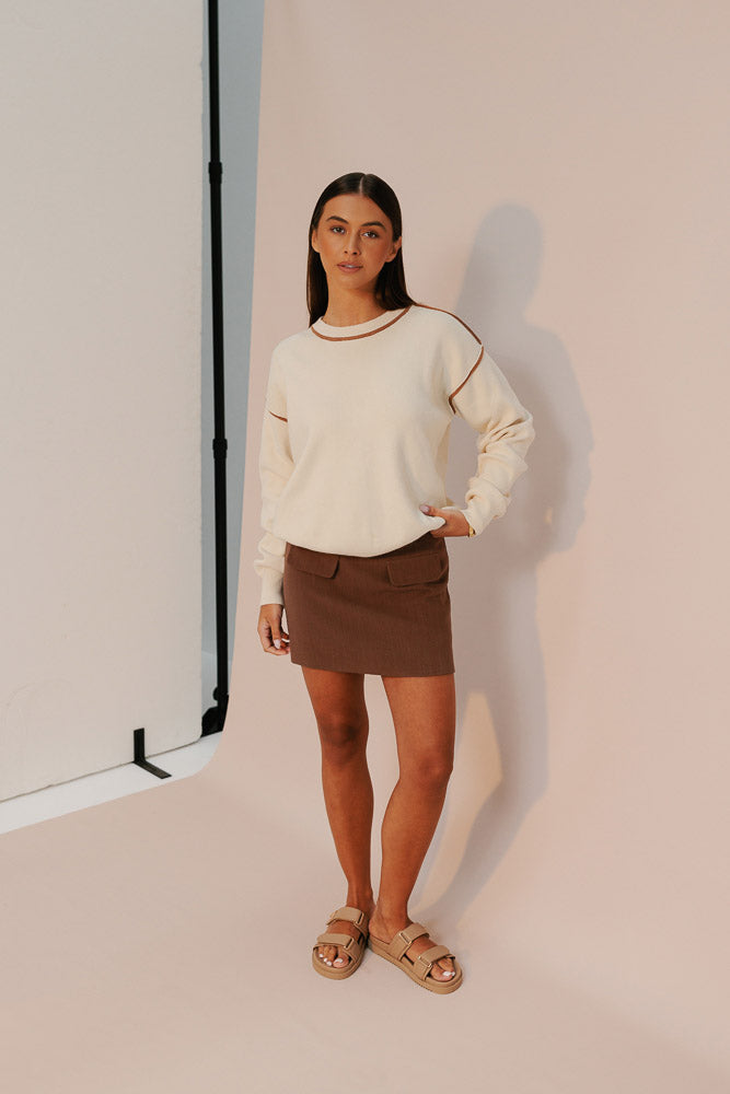 Lark Mini Skirt - Chocolate