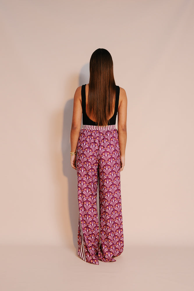 Manzo Pants - Bloom Plum Print