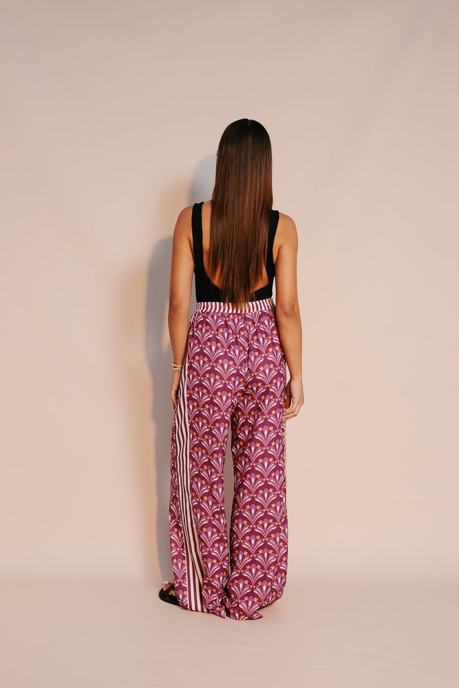 Manzo Pants - Bloom Plum Print