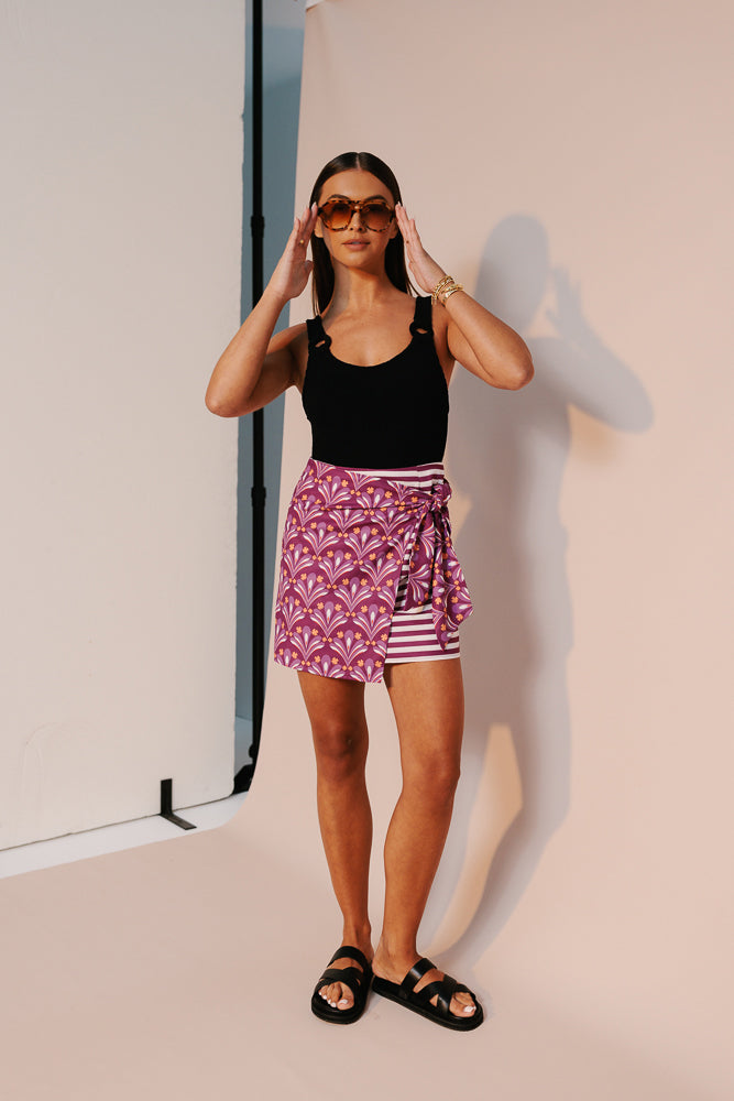 Monet Skirt - Bloom Plum Print