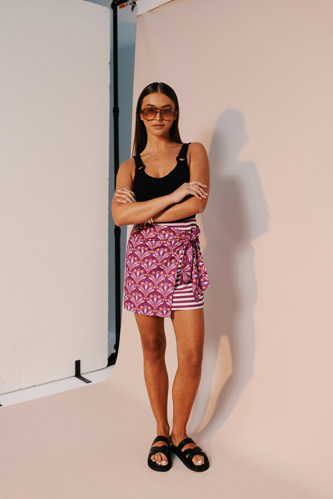 Monet Skirt - Bloom Plum Print