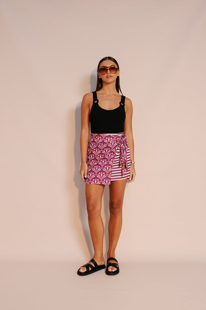 Monet Skirt - Bloom Plum Print