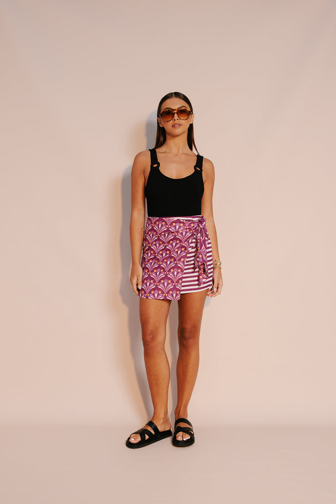 Monet Skirt - Bloom Plum Print