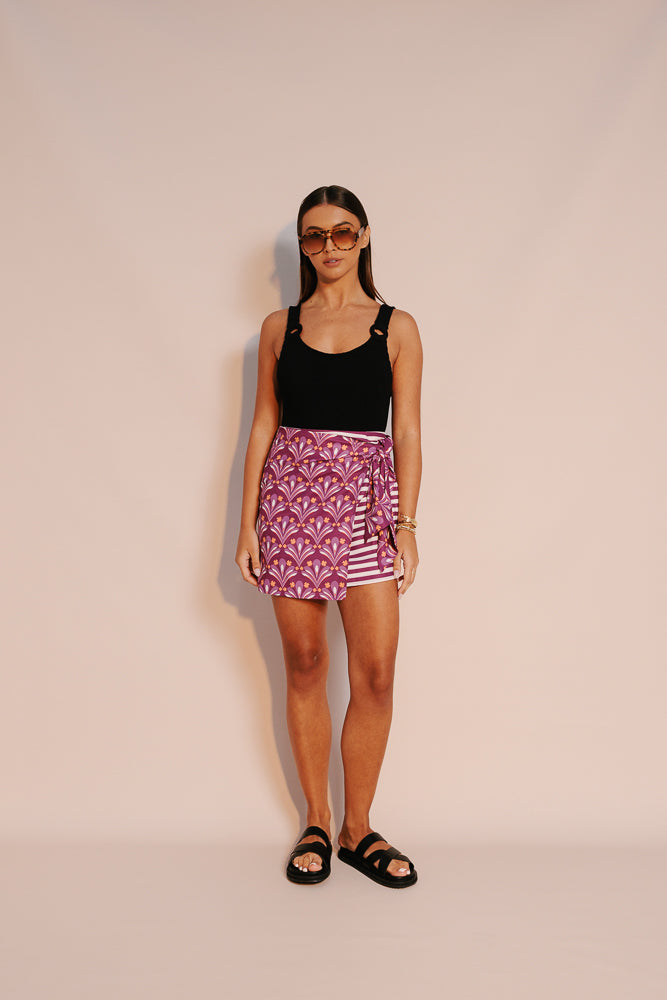 Monet Skirt - Bloom Plum Print