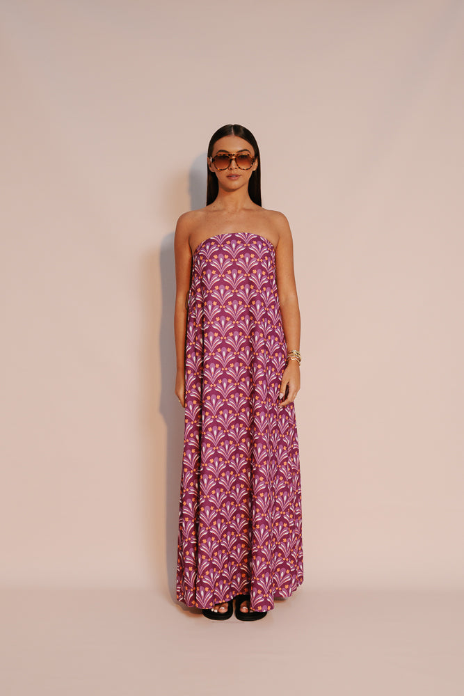 Renoir Maxi Dress - Bloom Plum Print