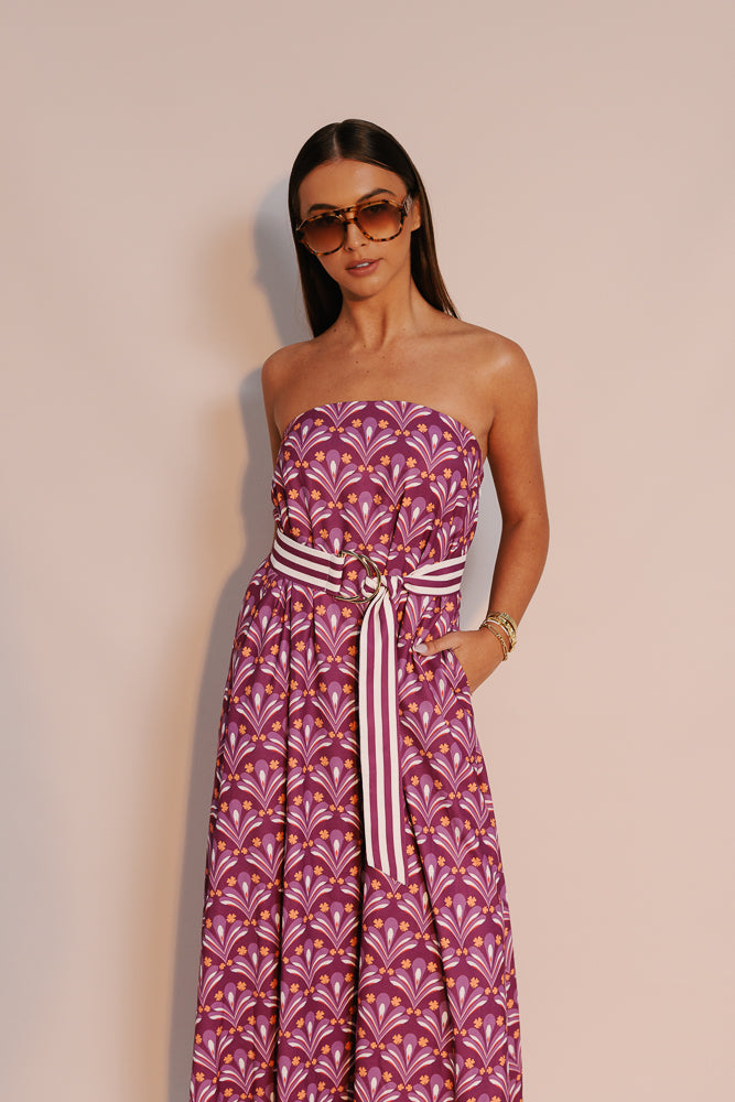 Renoir Maxi Dress - Bloom Plum Print