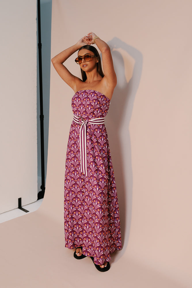 Renoir Maxi Dress - Bloom Plum Print