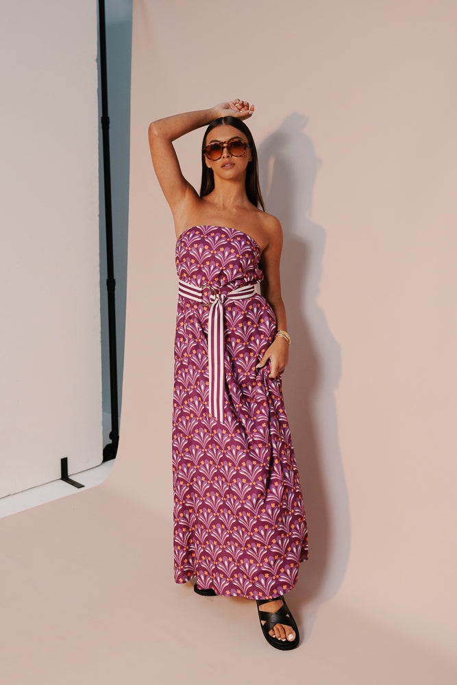 Renoir Maxi Dress - Bloom Plum Print