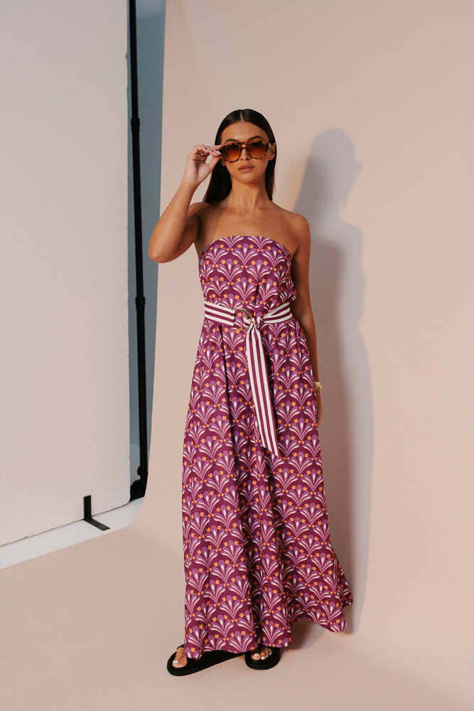 Renoir Maxi Dress - Bloom Plum Print