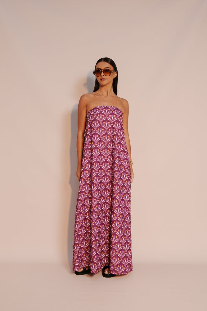 Renoir Maxi Dress - Bloom Plum Print