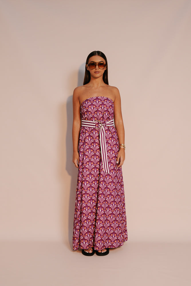 Renoir Maxi Dress - Bloom Plum Print