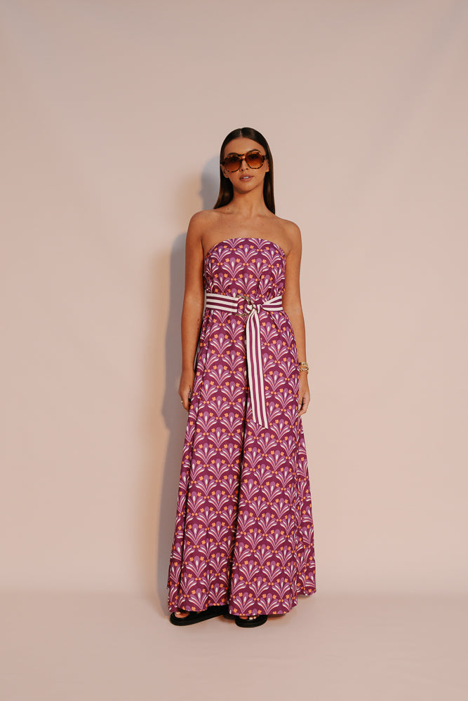 Renoir Maxi Dress - Bloom Plum Print