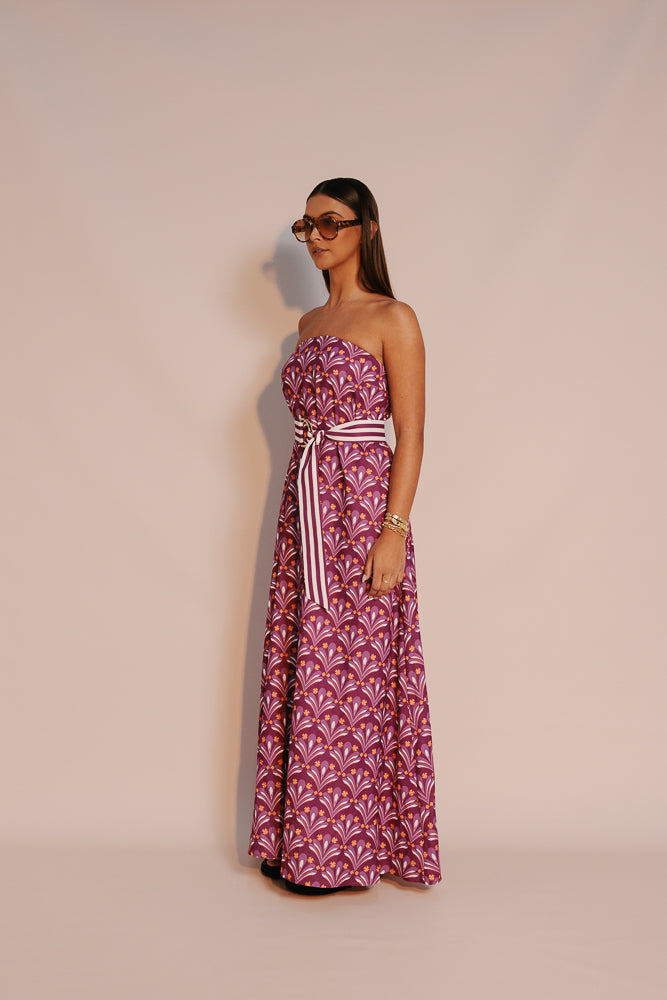 Renoir Maxi Dress - Bloom Plum Print