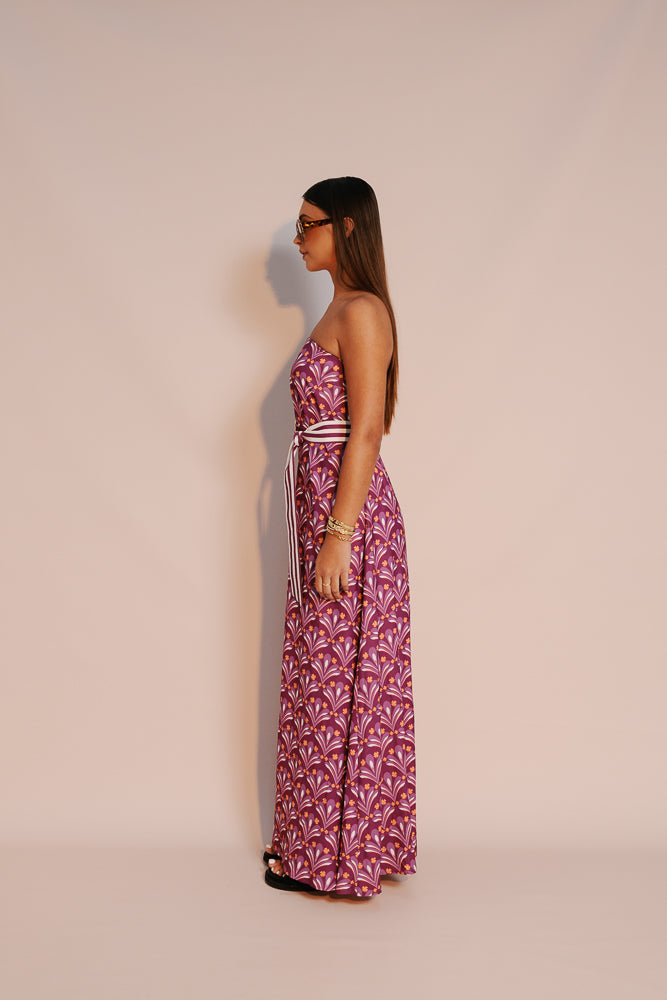 Renoir Maxi Dress - Bloom Plum Print