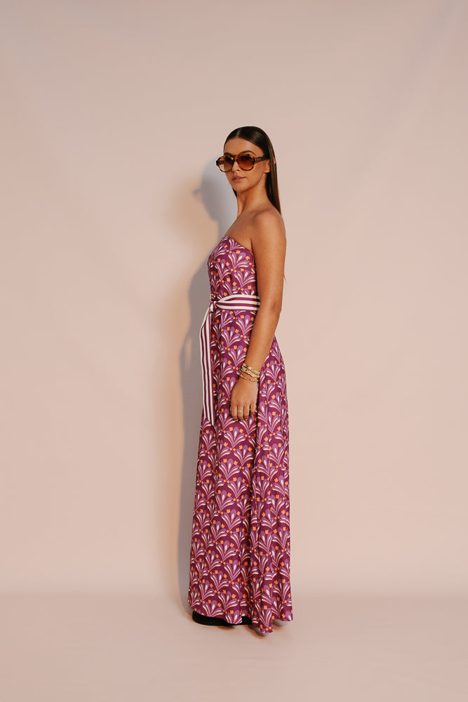 Renoir Maxi Dress - Bloom Plum Print