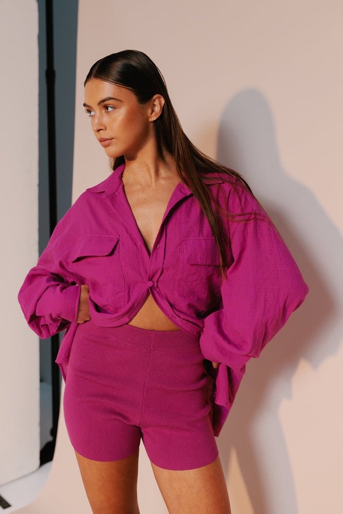 Rosette Shirt - Magenta