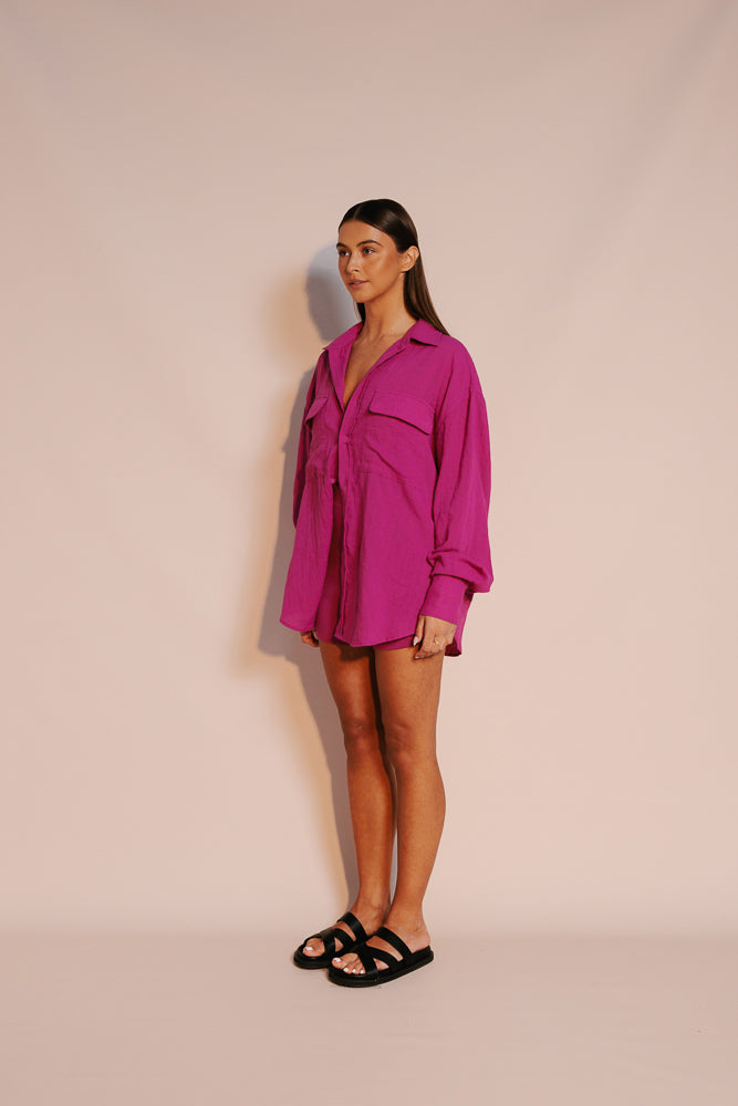 Rosette Shirt - Magenta
